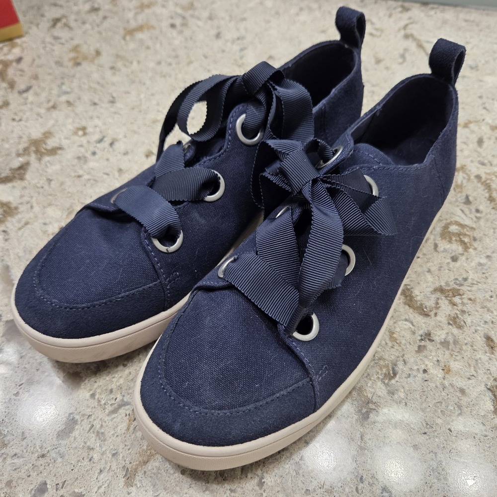 Koolaburra By Ugg Blue Canvas Womens Sneakers With‎ Ribbon Laces Size 8